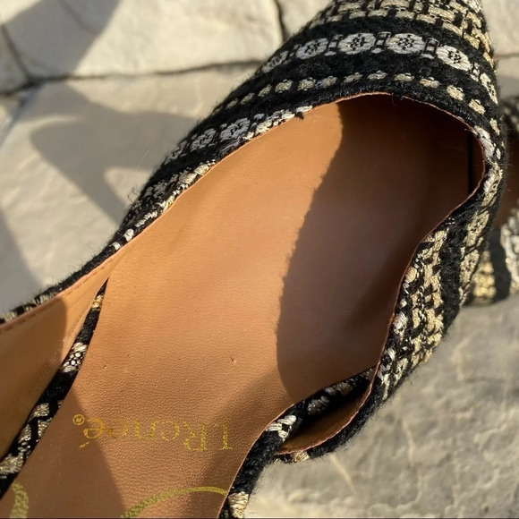 J. Renee black and gold Lacee tweed pointy toe sling back high heel Sz 9 - Picture 6 of 13